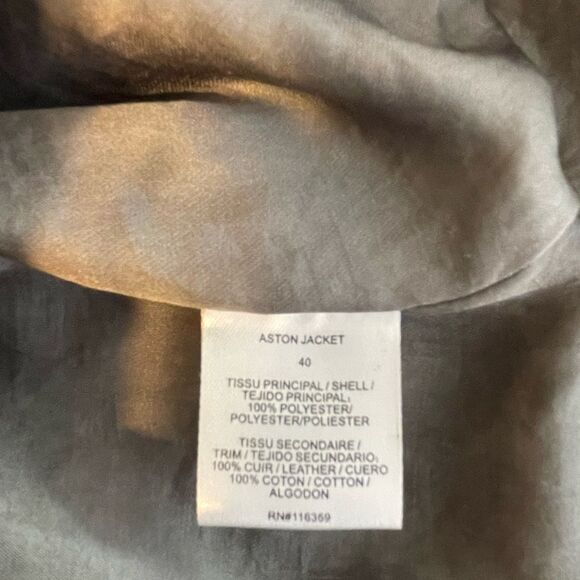 American Retro Aston Grey Leather Trim Jacket Size 40 - Picture 11 of 12